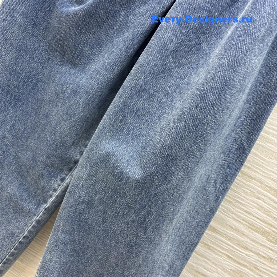 L0ew* draped wide-leg jeans blue