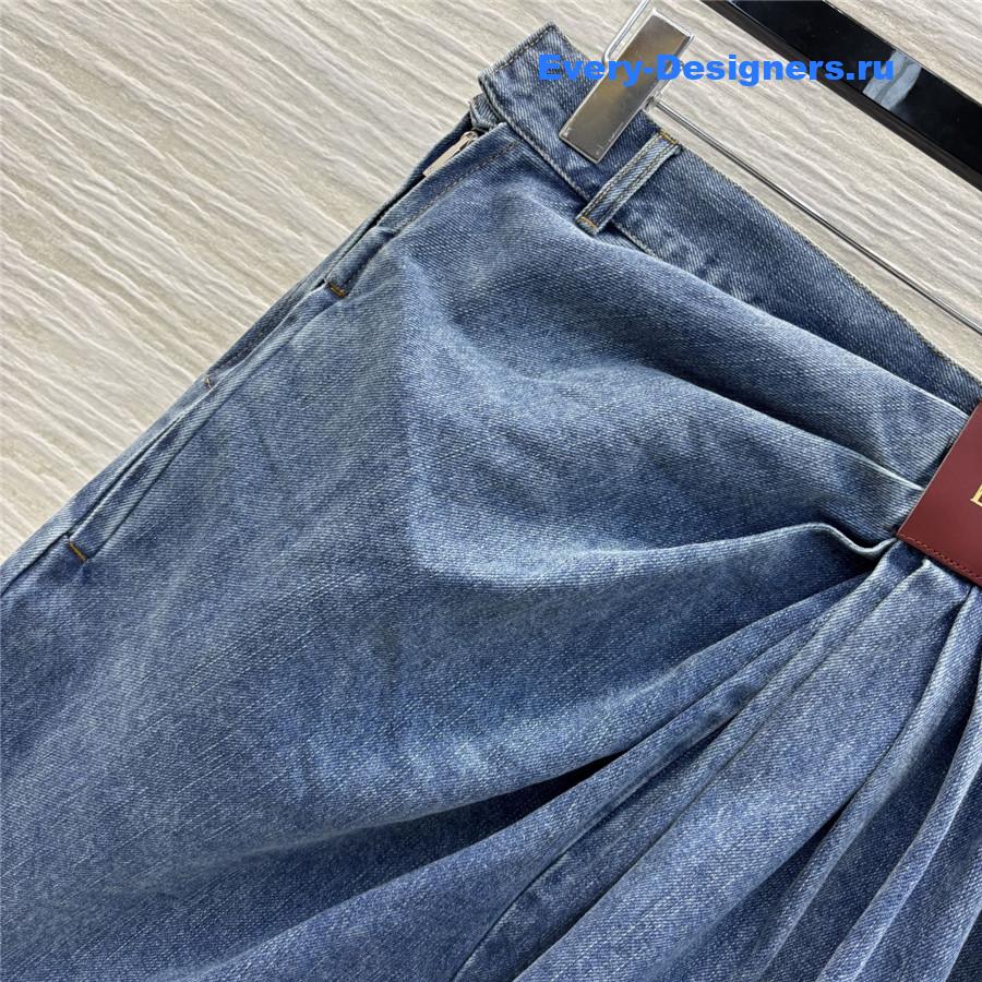 L0ew* draped wide-leg jeans blue