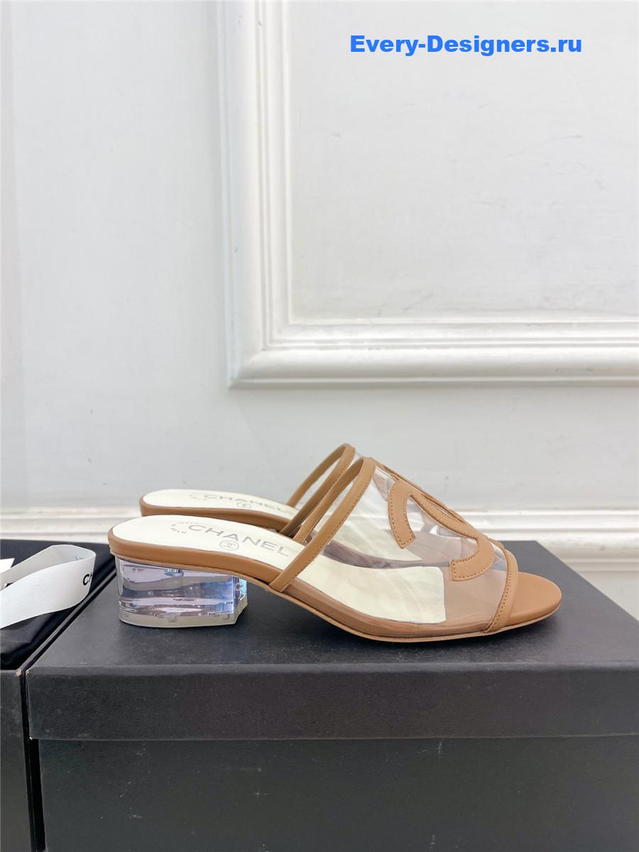 Ch**el pvc patent leather cc slides