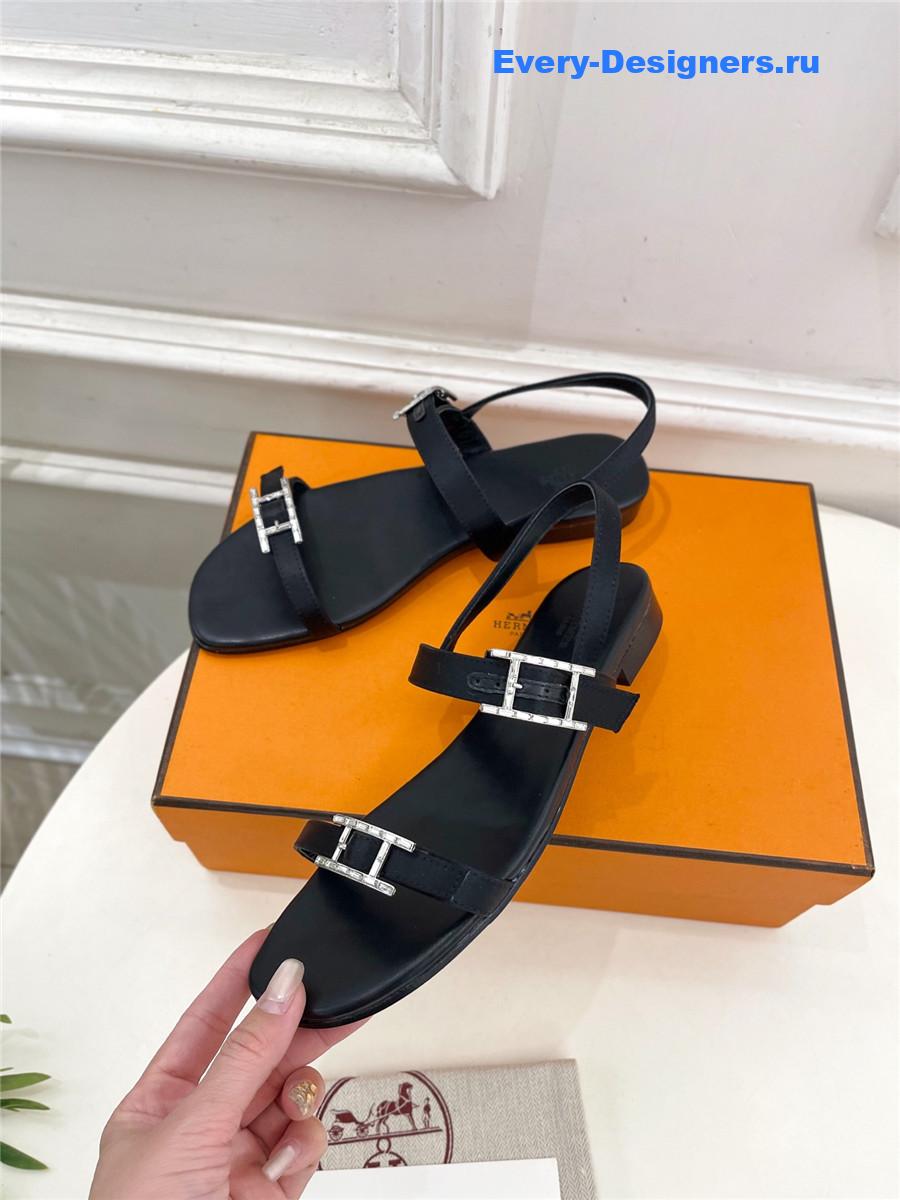 H**me5 crystal strap sandals black