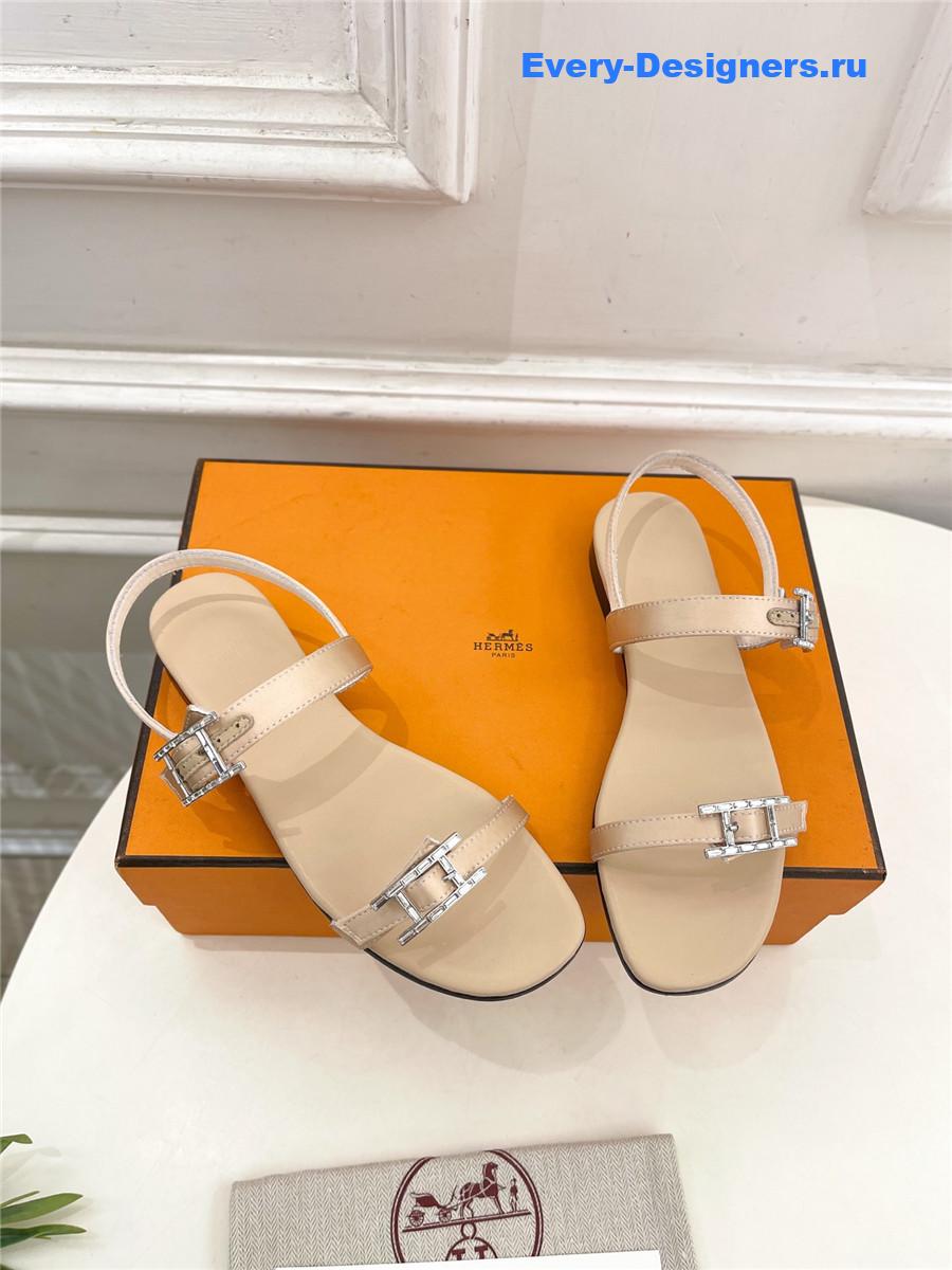 H**me5 crystal strap sandals beige