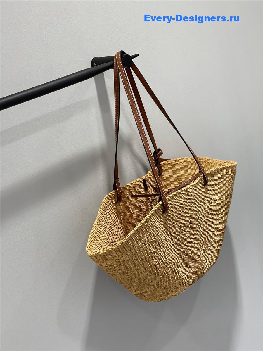 L0ew* brown raffia shell bag