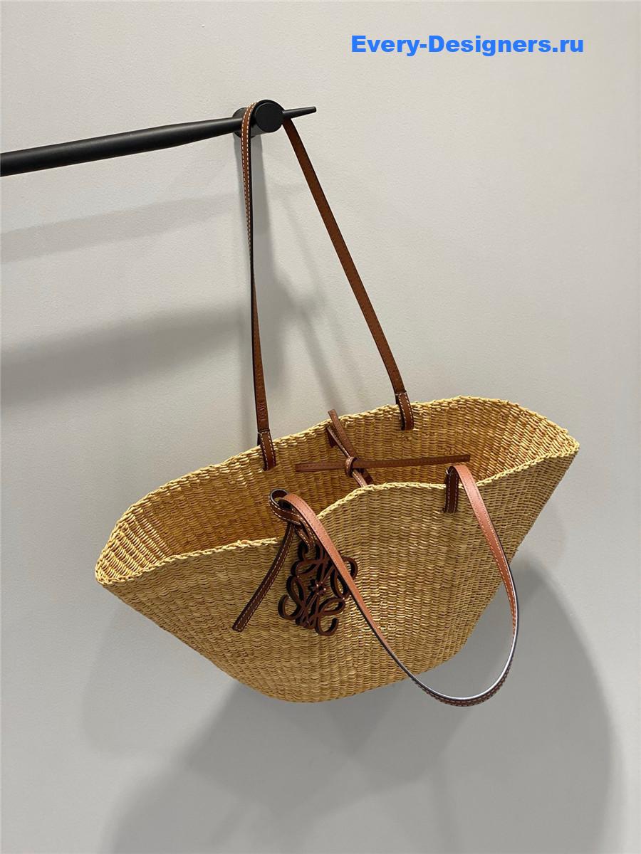 L0ew* brown raffia shell bag