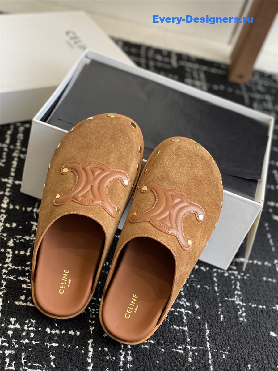 Ce1i*e brown suede pitea clogs