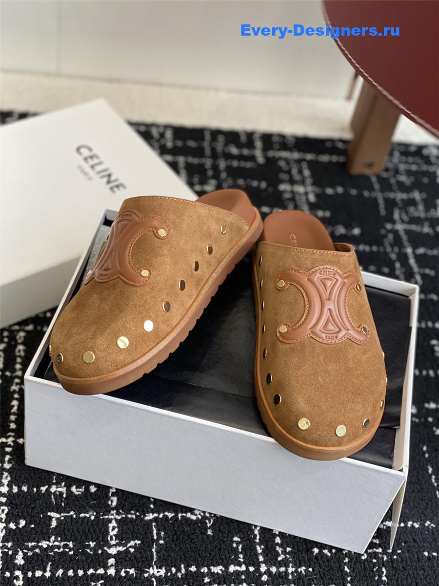 Ce1i*e brown suede pitea clogs