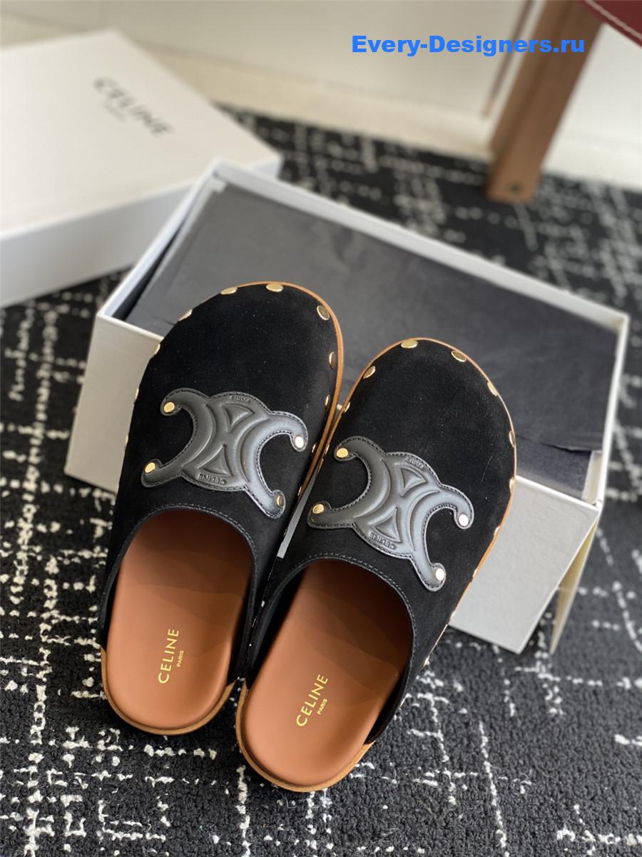 Ce1i*e black suede pitea clogs