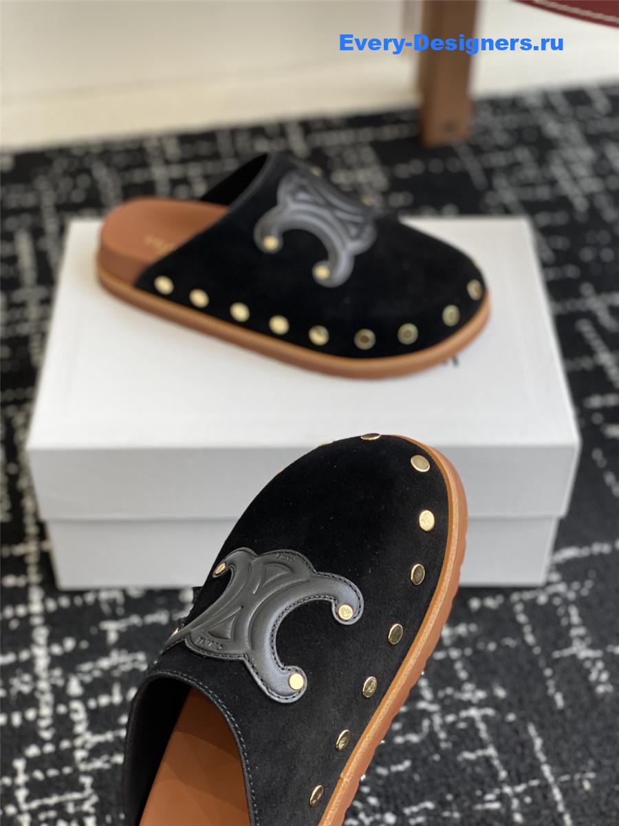 Ce1i*e black suede pitea clogs