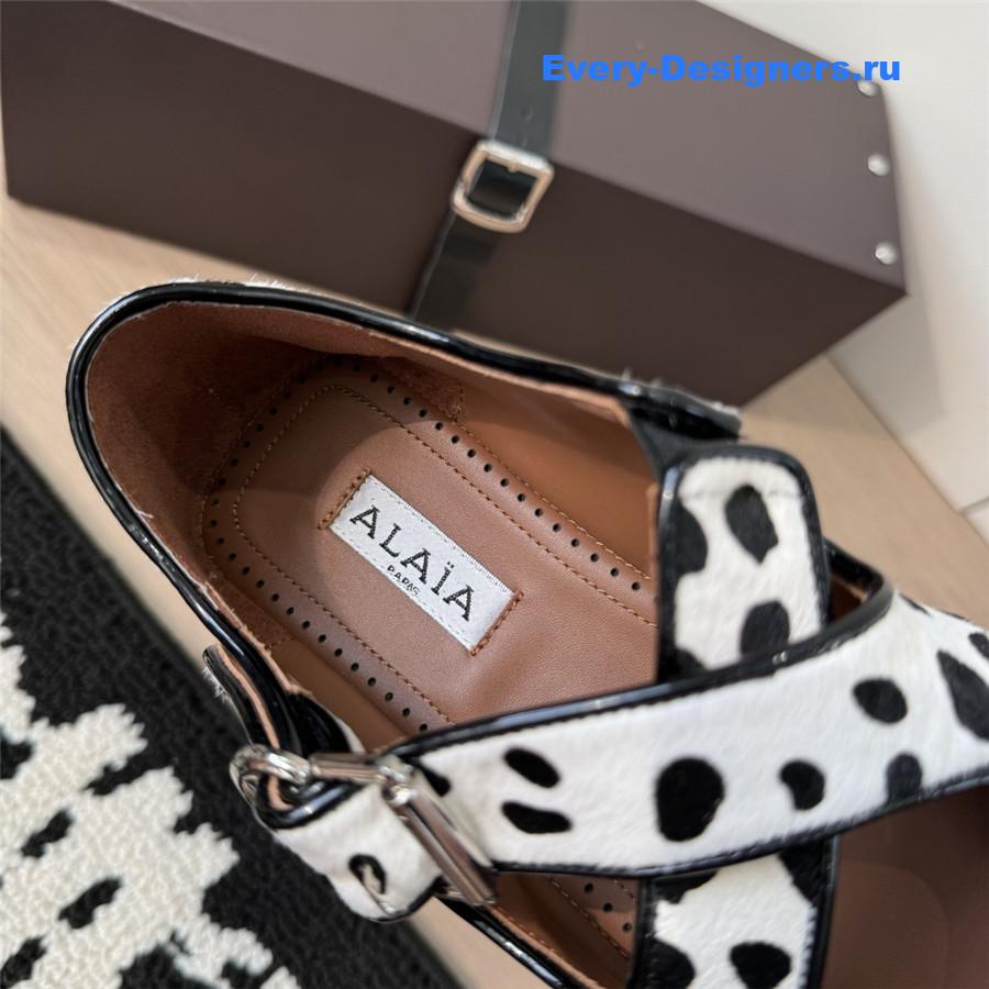 Alaïa White Leopard Flats