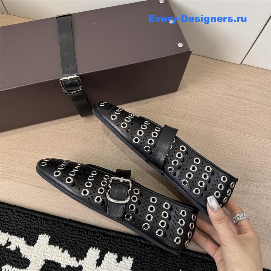 Alaïa black cutout Mary Jane flats