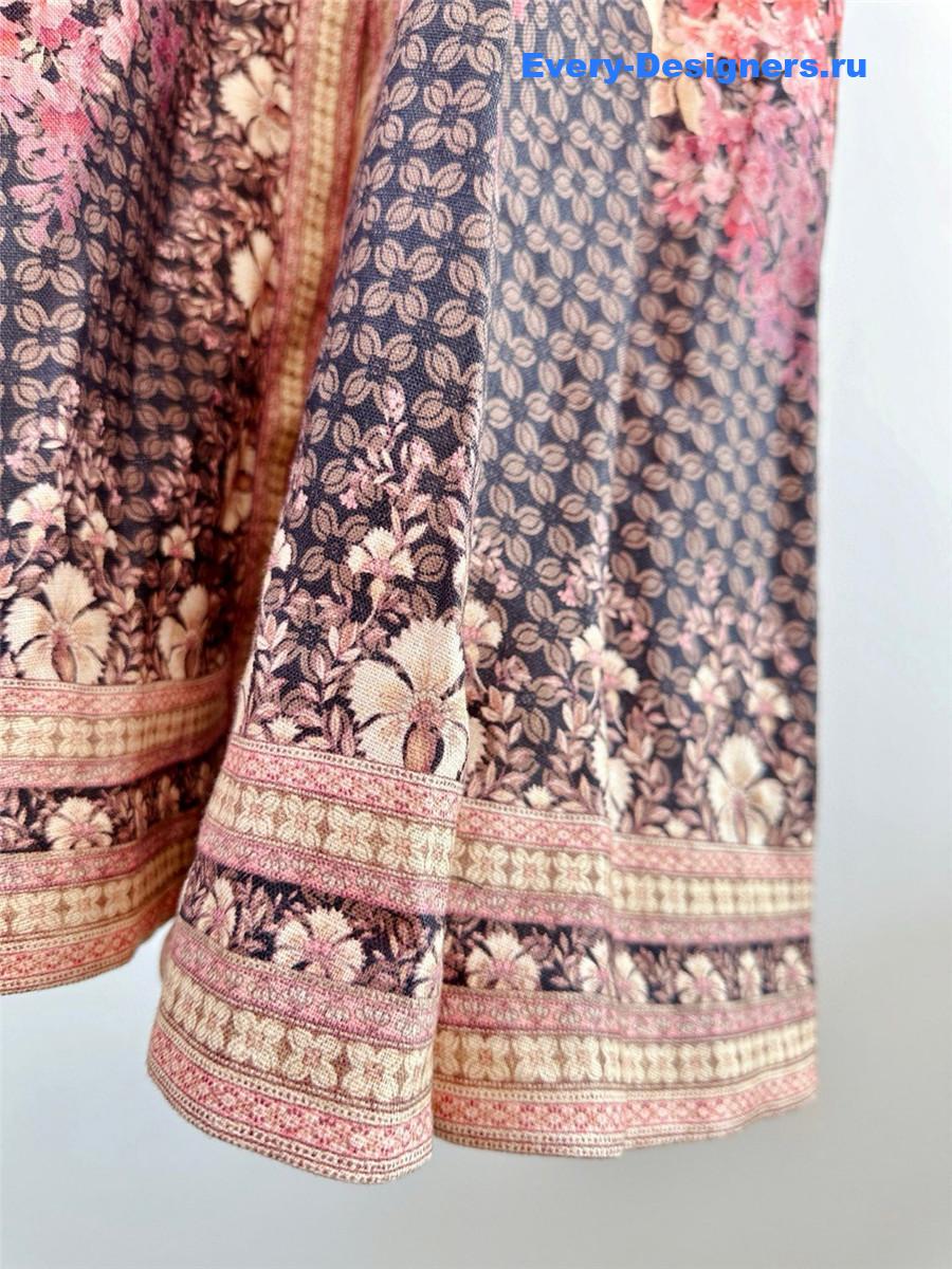 Zimm Black Floral Midi Dress