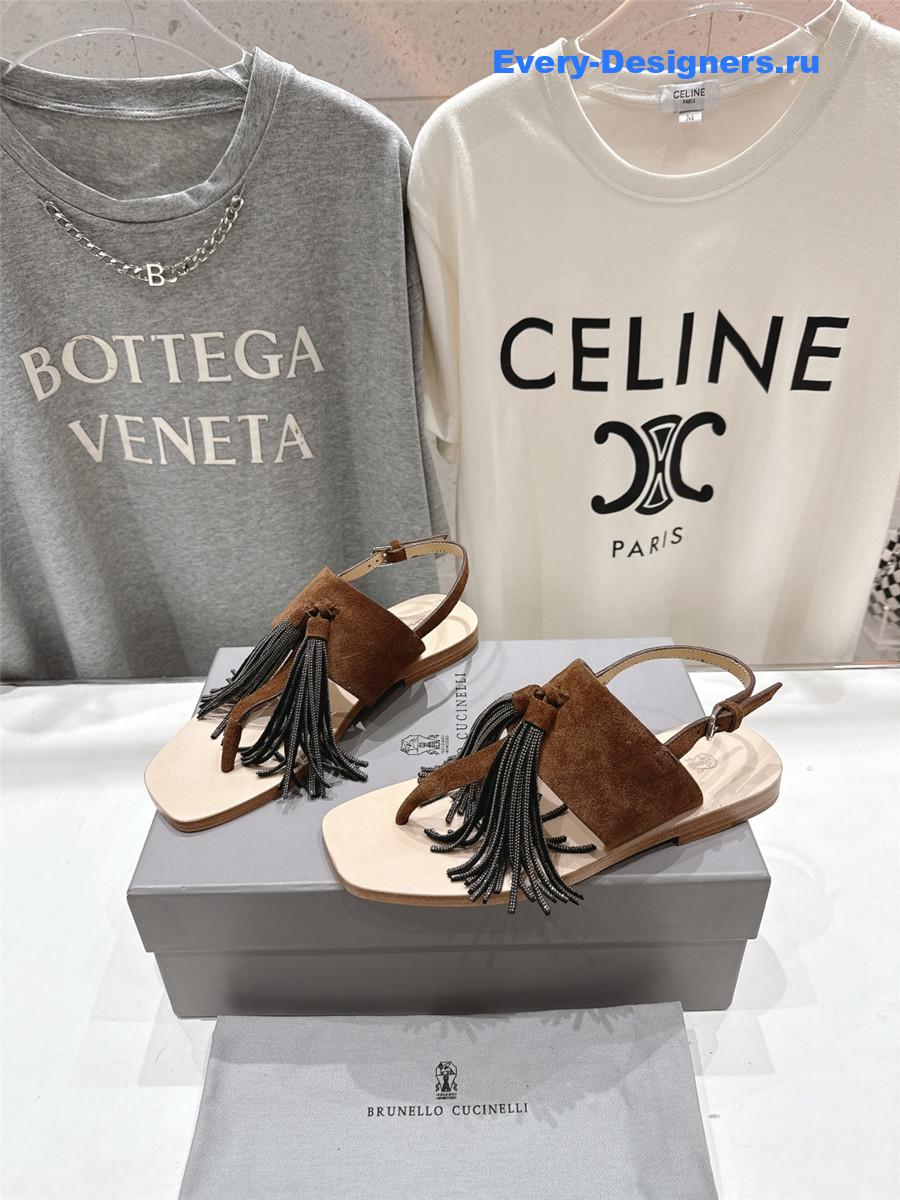 BC Brown Tassel Sandals