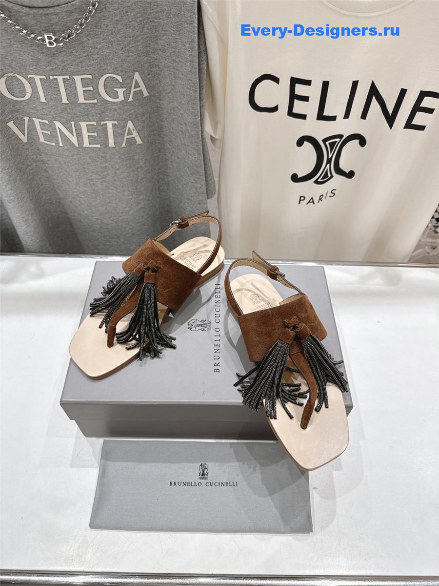 BC Brown Tassel Sandals