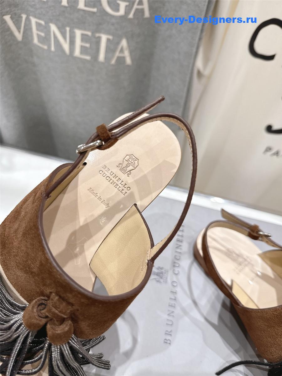 BC Brown Tassel Sandals