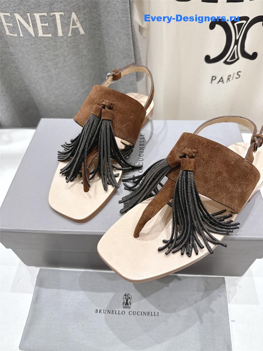 BC Brown Tassel Sandals