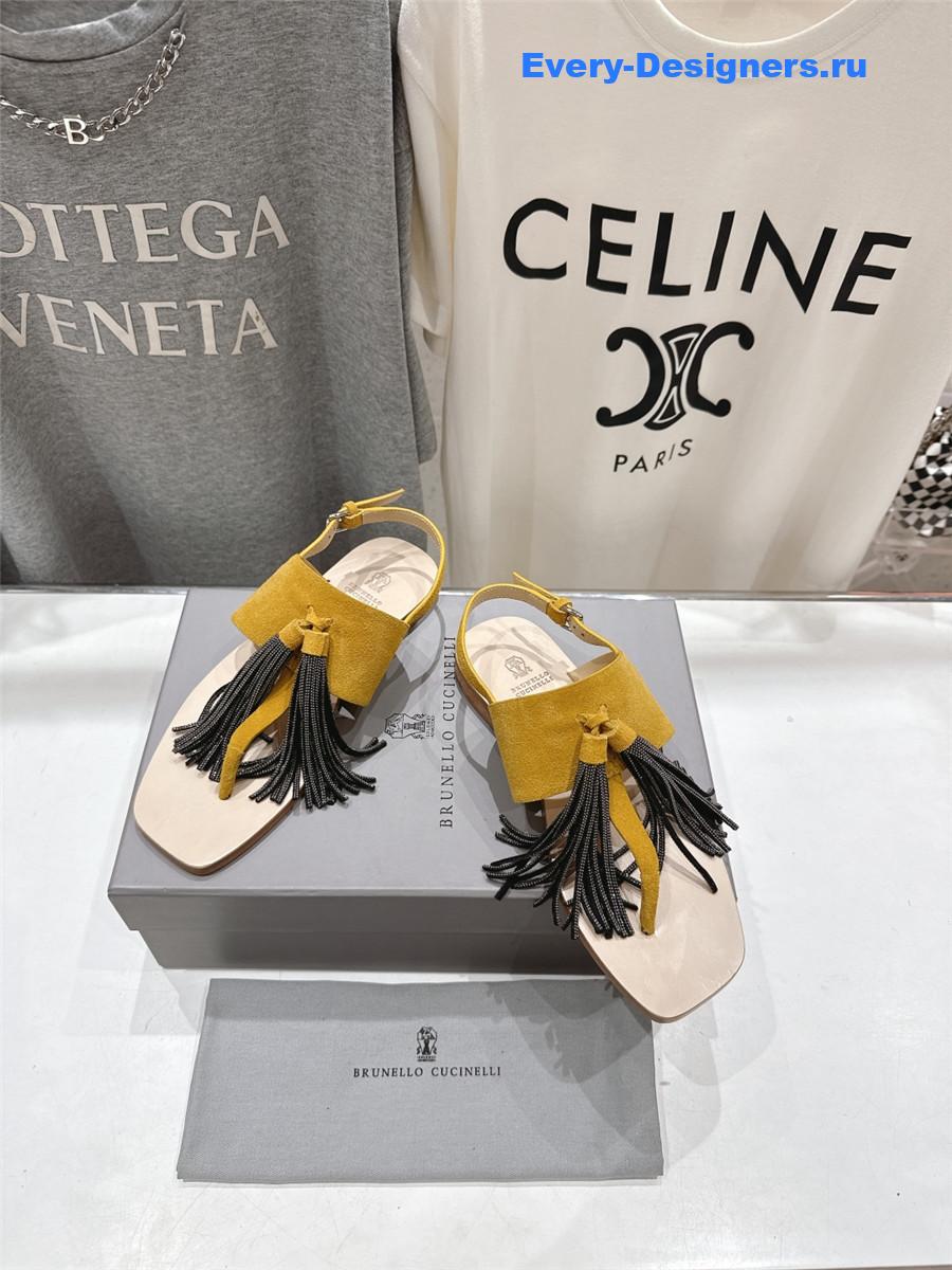 BC Yellow Tassel Sandals