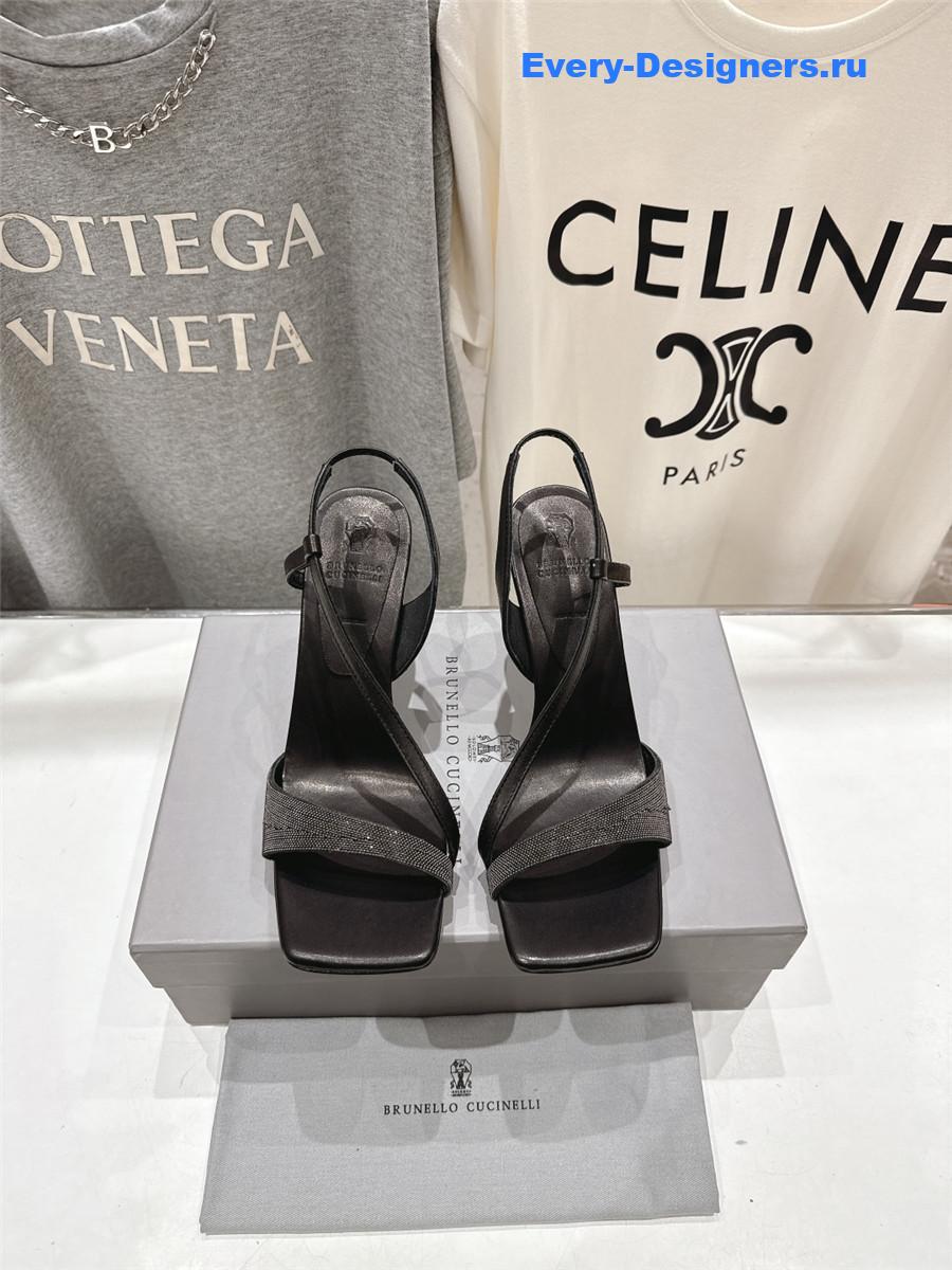 BC Black Beaded Slingback Pumps