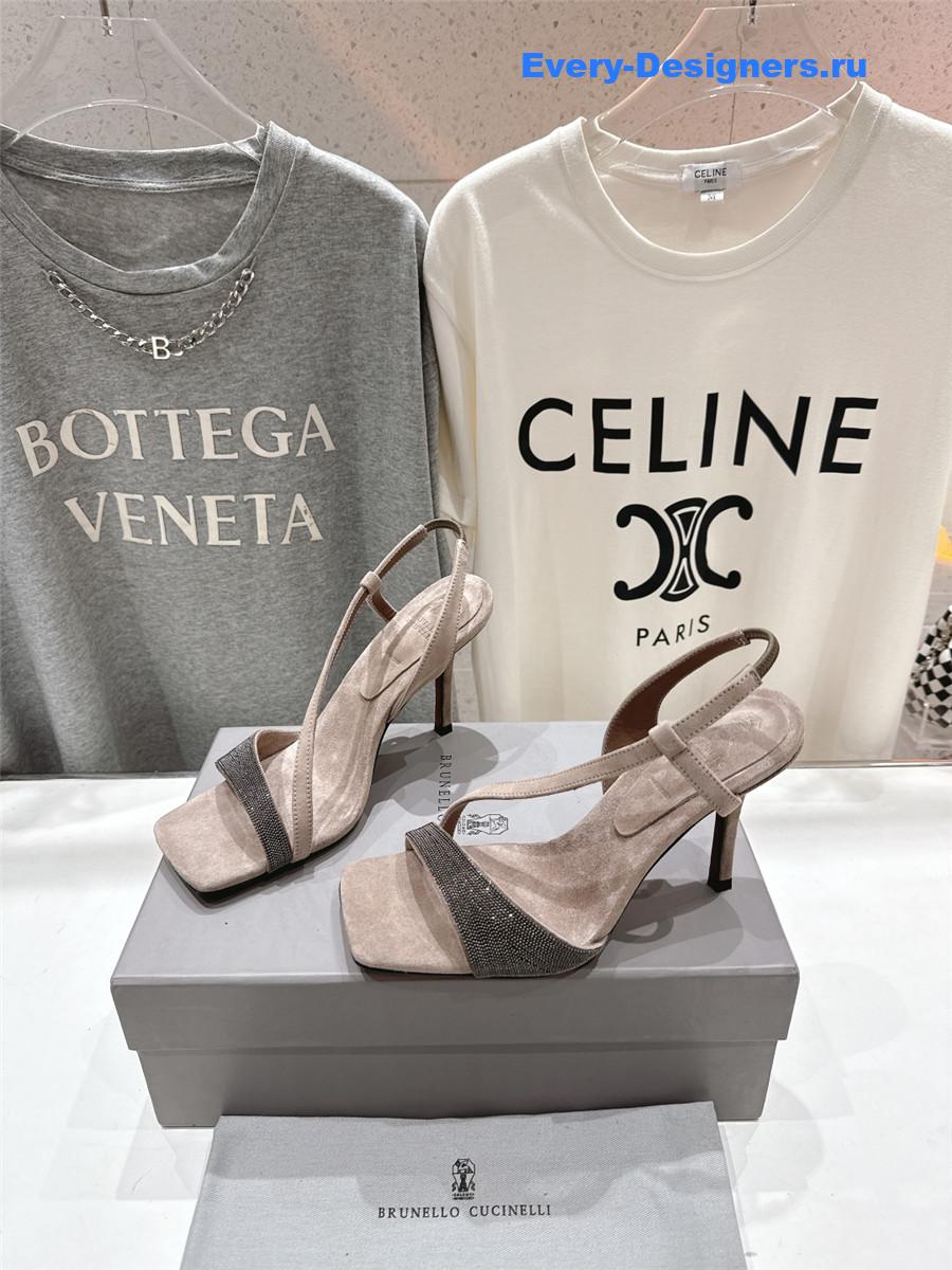 BC Beaded Suede Slingback Pumps