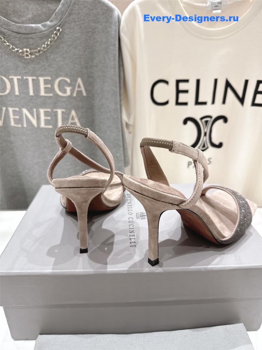 BC Beaded Suede Slingback Pumps