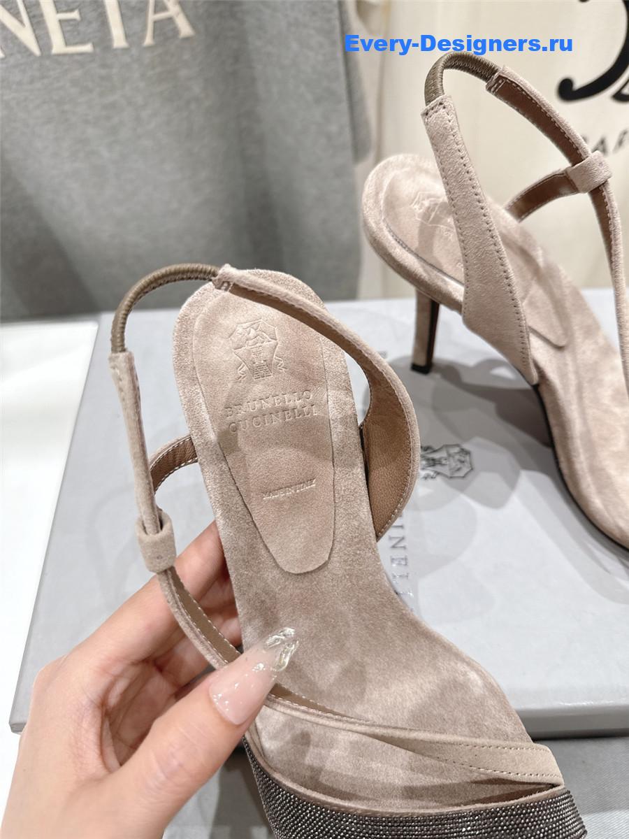 BC Beaded Suede Slingback Pumps