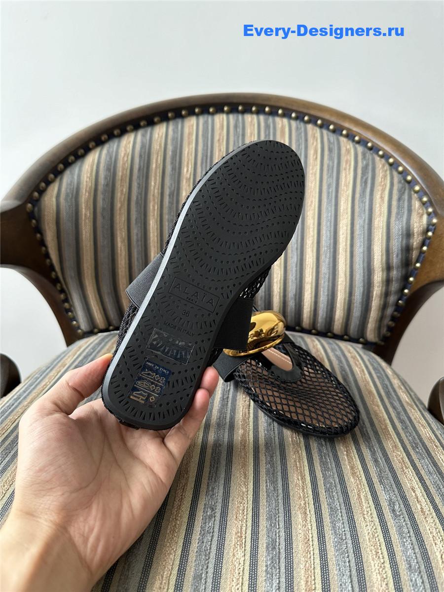 Alaïa Embellished Fishnet Ballet Flats