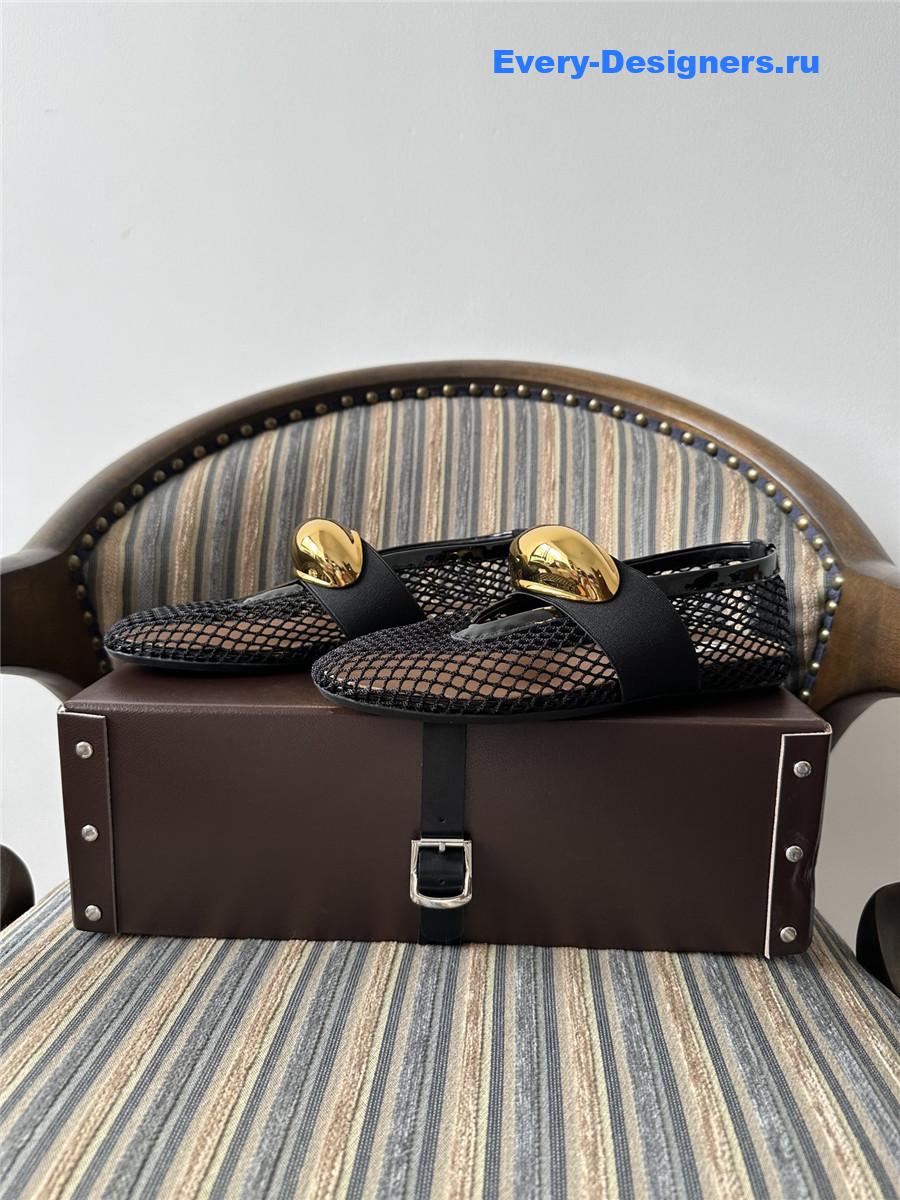 Alaïa Embellished Fishnet Ballet Flats