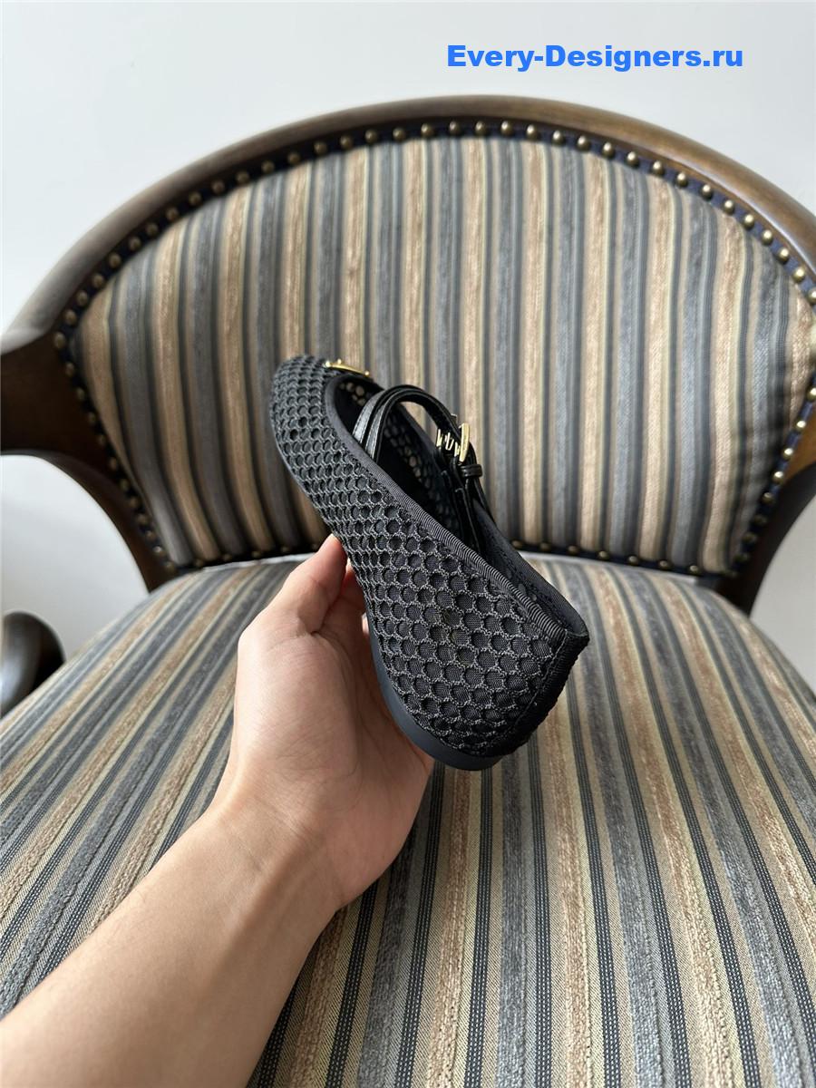 Pra*a ballerine mesh mary jane flat in black