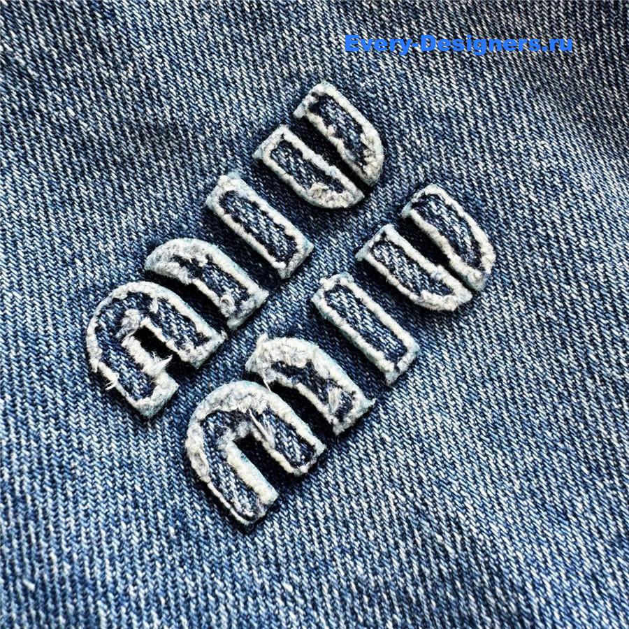 Miu Miu Navy Denim Trucker Jacket