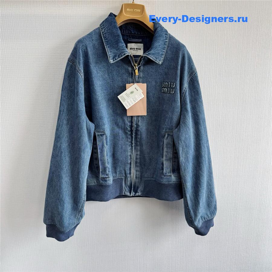 Miu Miu Navy Denim Trucker Jacket