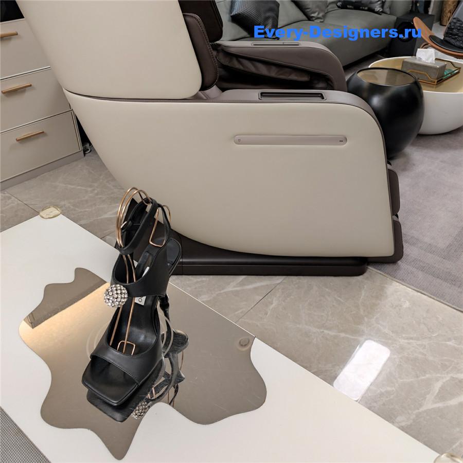 J1m*y Ch00 orb 95 black velvet sandals