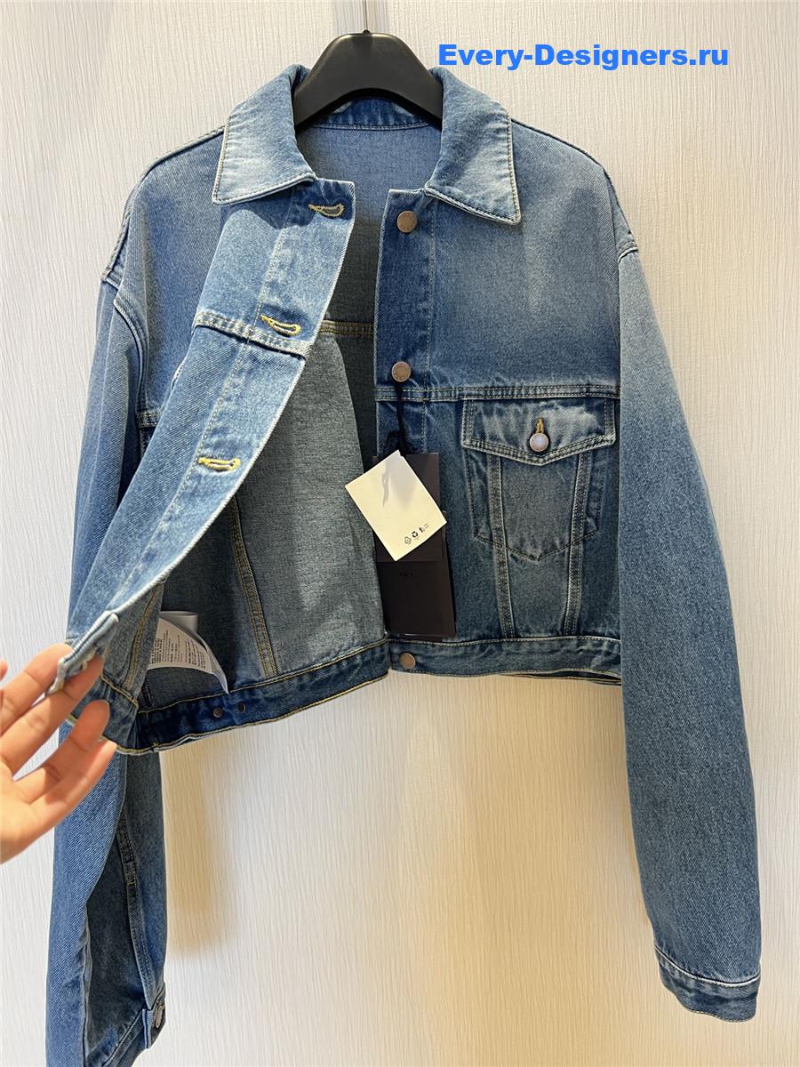 Pra*a light blue denim blouson jacket