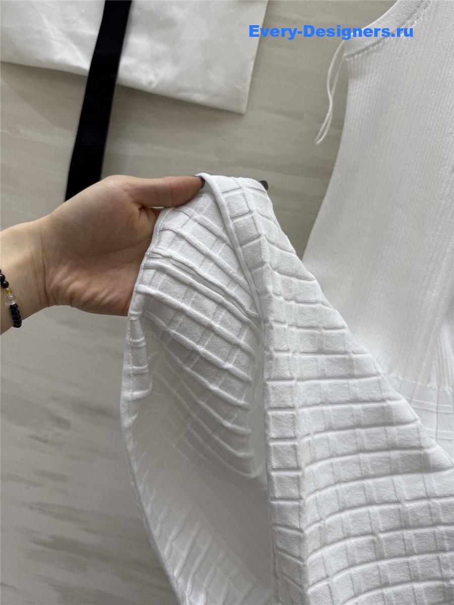 Ch**el white waffle dress