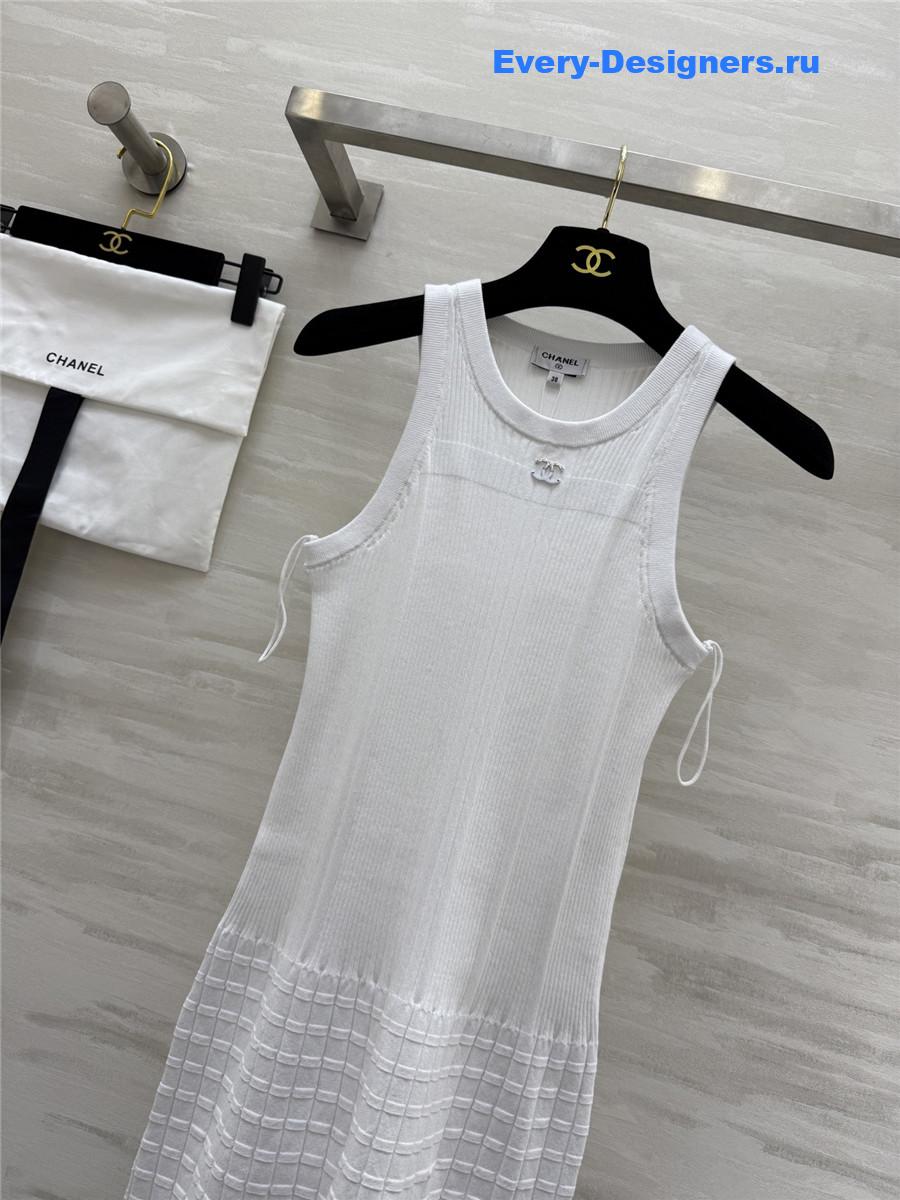 Ch**el white waffle dress
