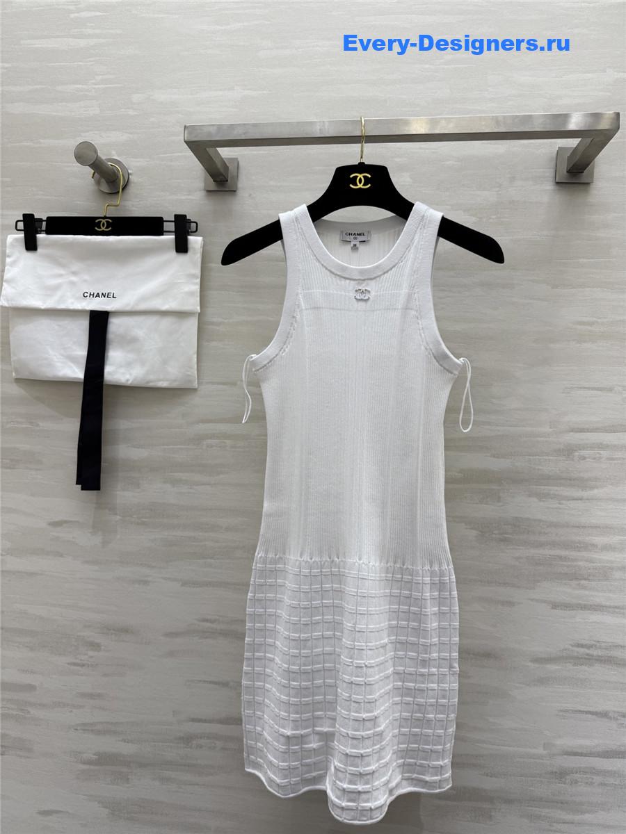 Ch**el white waffle dress