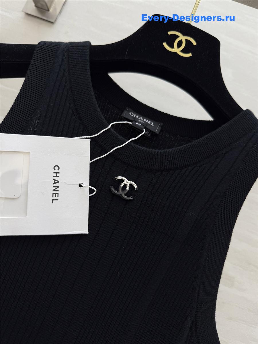 Ch**el black waffle dress