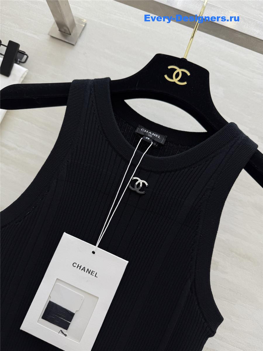 Ch**el black waffle dress