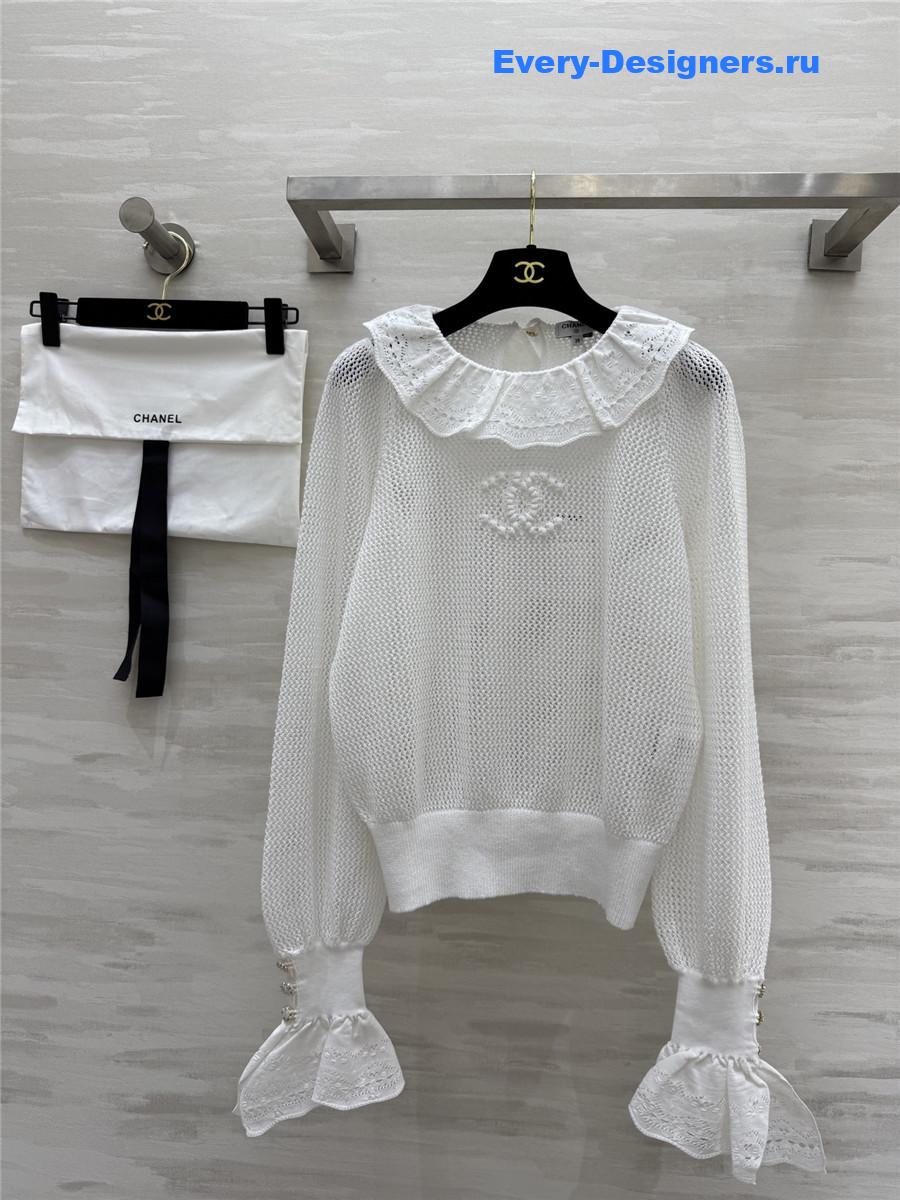 Ch**el cc white crochet top