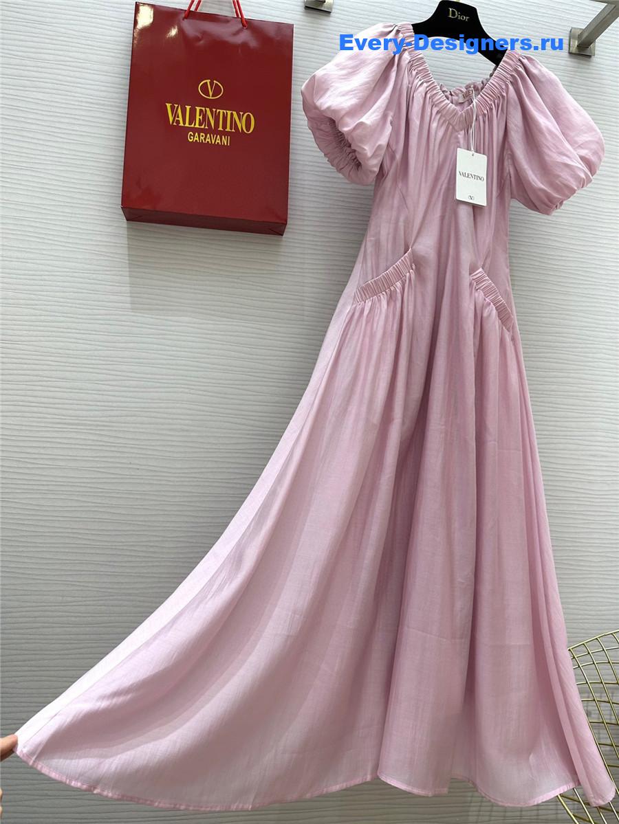 Va1e*ntin0 pink puff sleeve dress