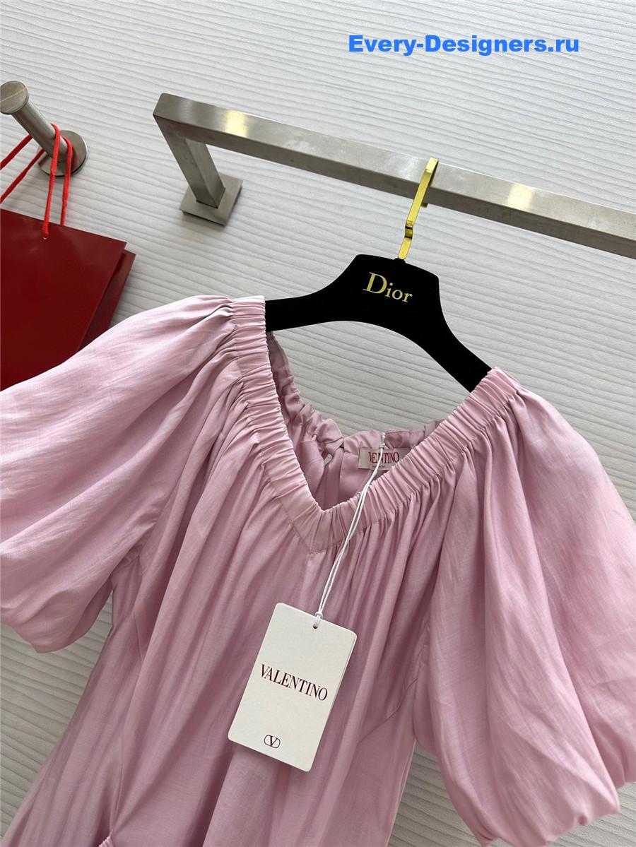 Va1e*ntin0 pink puff sleeve dress