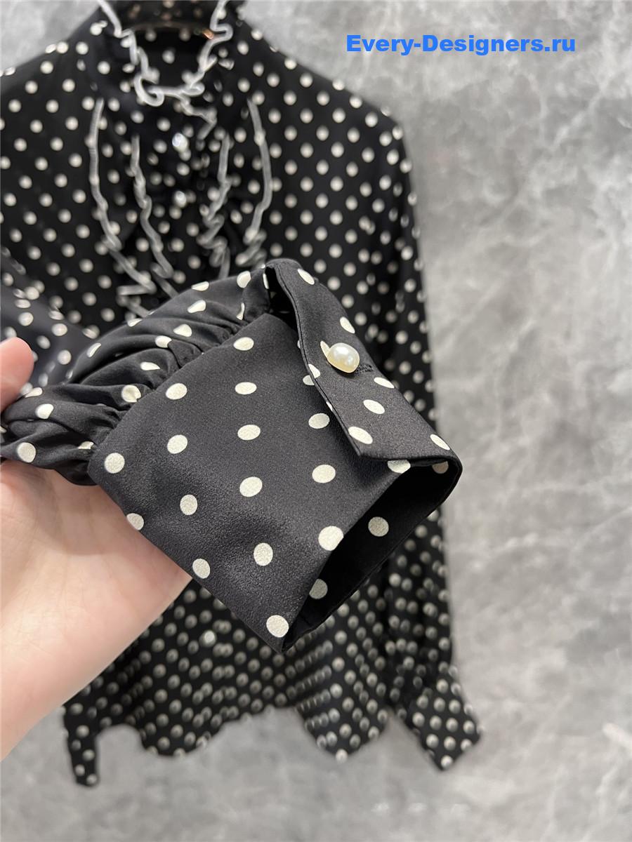 Va1e*ntin0 polka-dot silk blouse