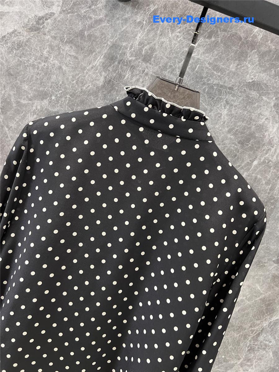 Va1e*ntin0 polka-dot silk blouse