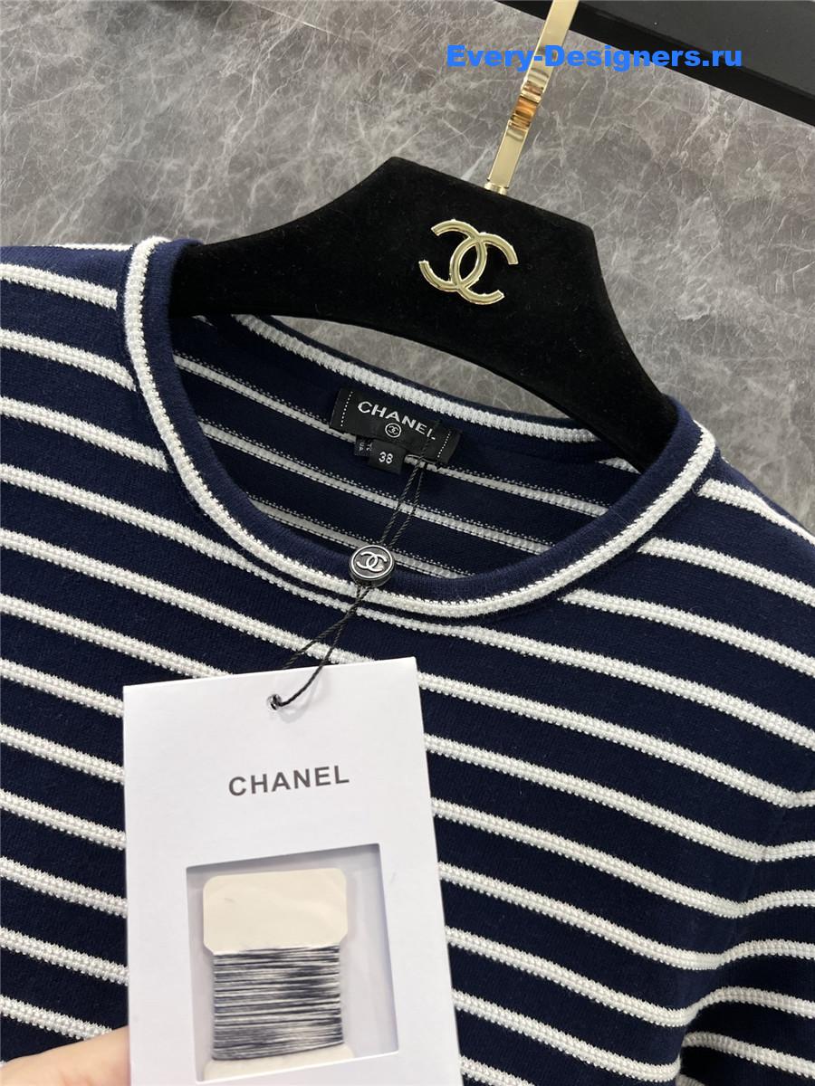 Ch**el striped blue white top