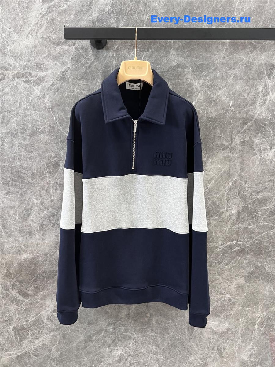 Miu Miu Oversize Dark Blue Grey Sweatshirt