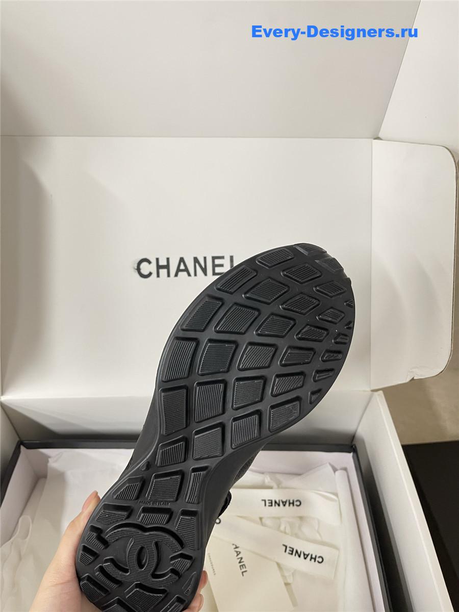 Ch**el black lambskin cc sneakers