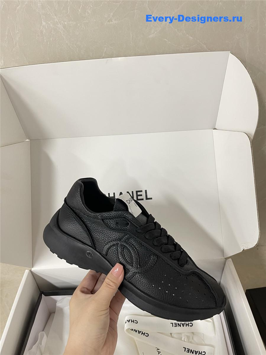 Ch**el black lambskin cc sneakers