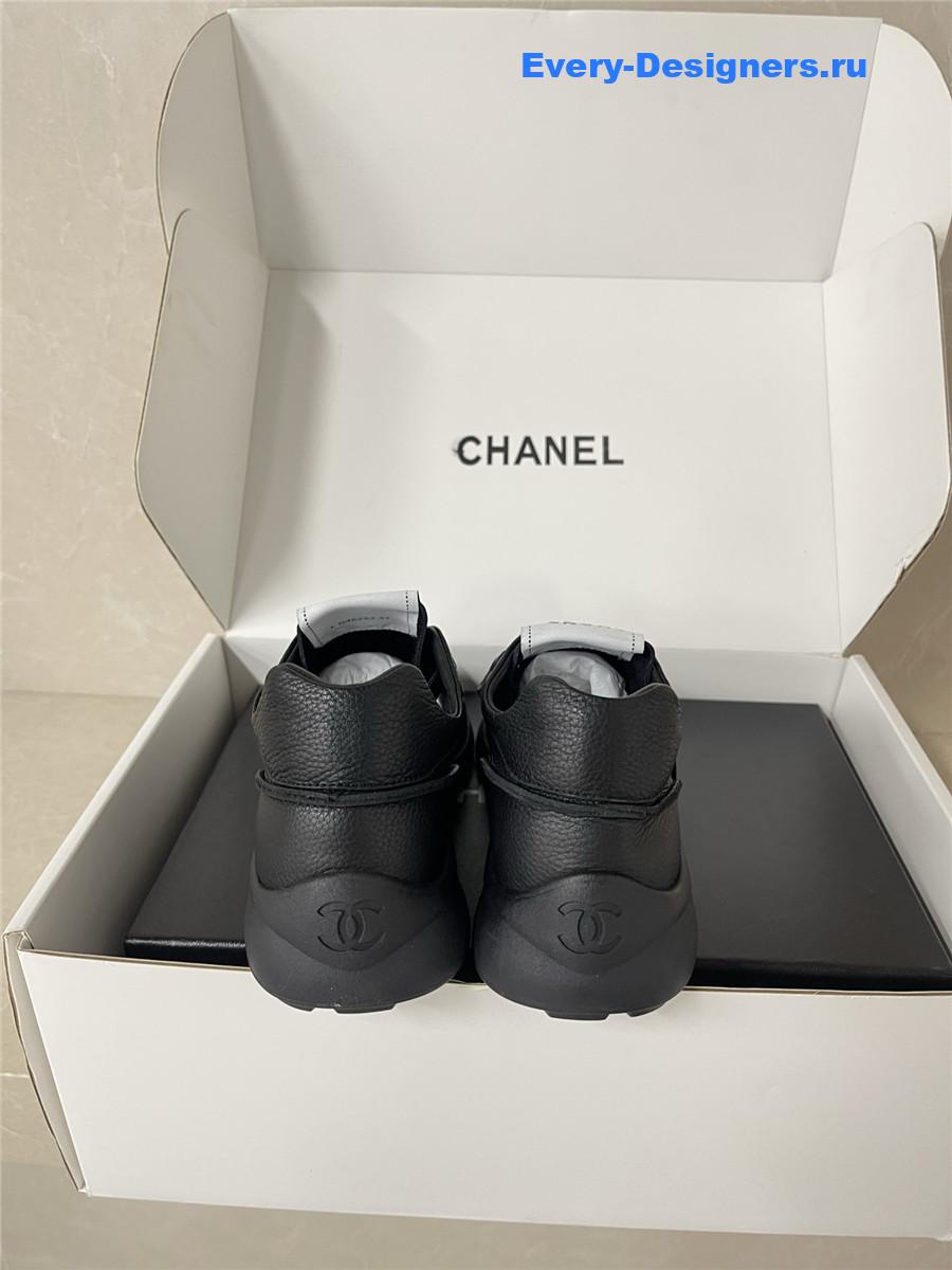 Ch**el black lambskin cc sneakers