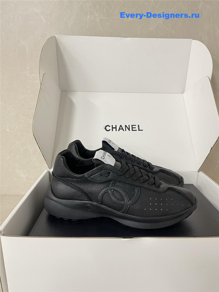 Ch**el black lambskin cc sneakers