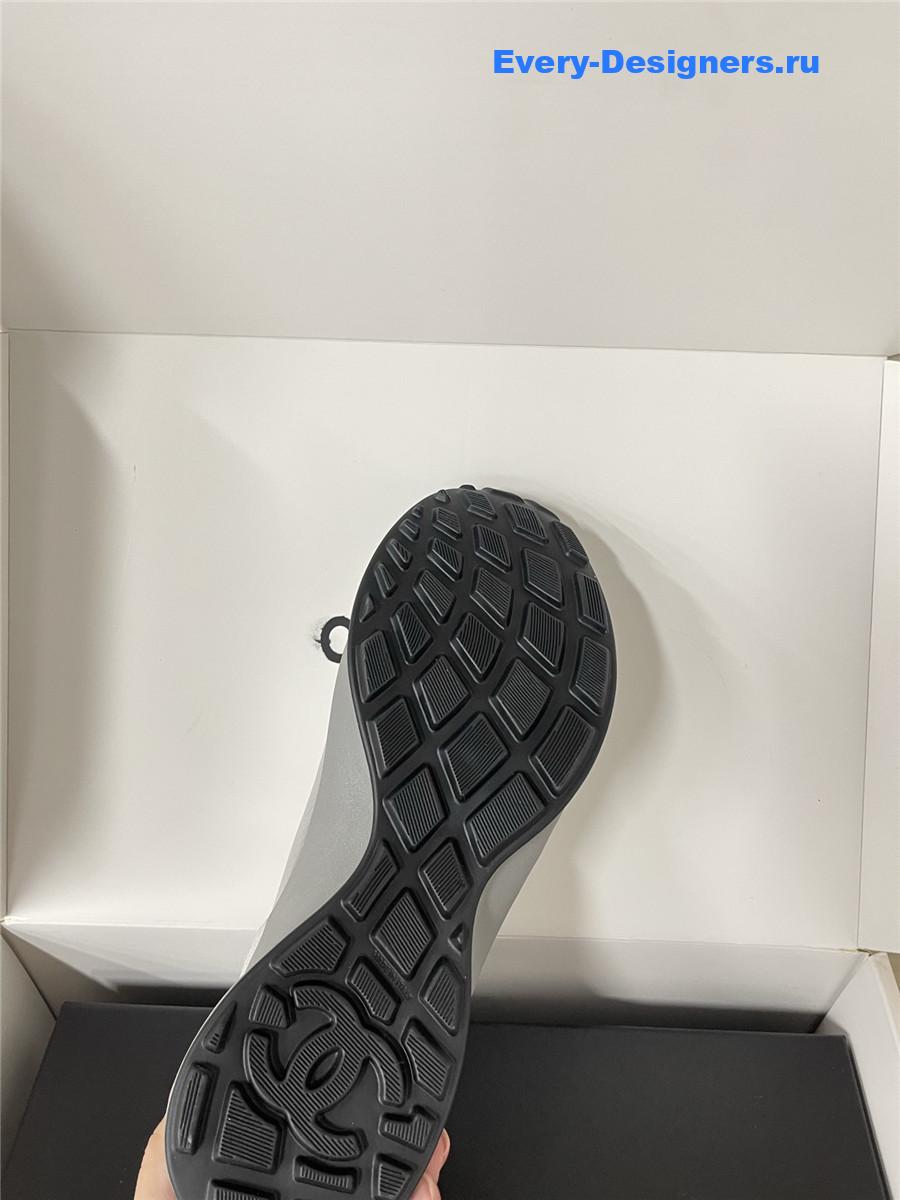 Ch**el silver lambskin cc sneakers