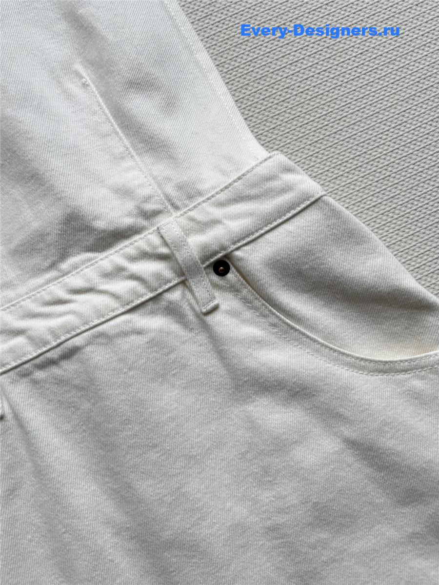 Pra*a white denim dungaree dress