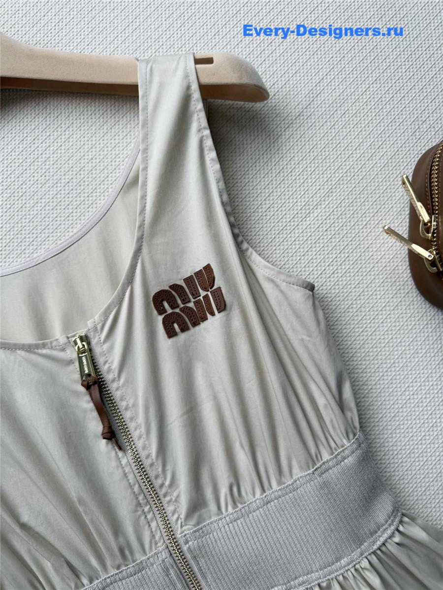 Miu Miu Limestone Cotton Dress