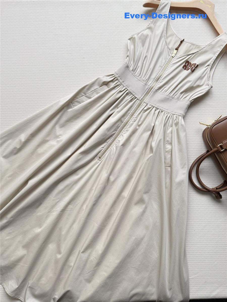 Miu Miu Limestone Cotton Dress